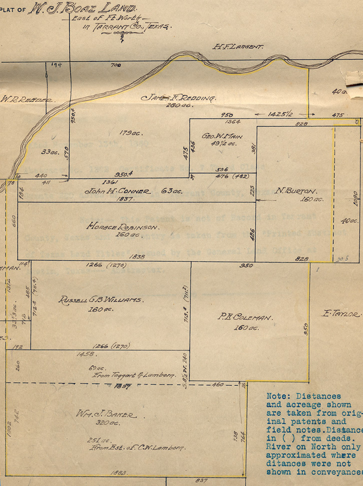plat map of the W. J. Boaz Estate