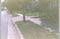 1214 Virginia Place, horse and buggy hitching post, October 1995 (000-037-180)