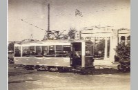 Streetcar near TCU Memorial Columns, circa 1920 (009-028-433)