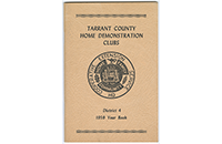 Tarrant County Home Demonstration Clubs Booklet, 1959, Front (021-003-697)