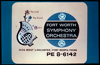 Fort Worth Symphony Orchestra, WBAP TV Channel 5 Advertising Slide, circa 1960s (021-009-656)