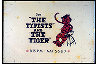 W. E. Scott Theatre, The Typists and the Tiger, WBAP TV Channel 5 Advertising Slide, circa 1960s (021-009-656)