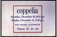 Will Rogers Auditorium, Coppelia, WBAP TV Channel 5 Advertising Slide, circa 1960s (021-009-656)