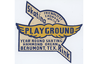 Playground Skating Rink, Sticker Label, Beaumont, Front (019-024-656)