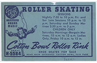 Cotton Bowl Roller Rink, Sticker Label, Dallas, Front (019-024-656)