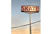 Rollerland Sign at Dusk, West Fort Worth, Jamie Powell Sheppard, January 30, 2018 (019-024-656)
