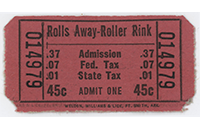 Rolls Away Roller Rink Ticket Snub, Front (019-024-656)