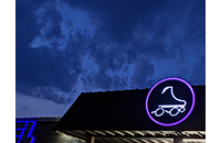 Silver Wheel Skating Rink 2, Neon Sign, Night Sky and Clouds, White Settlement, Jamie Powell Sheppard, August 4, 2021 (019-024-656)