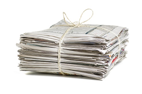 a stack of newspaper