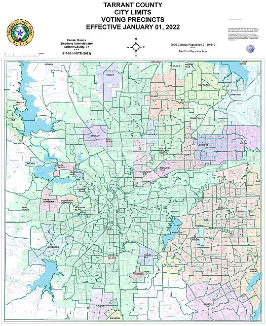 Cities in Tarrant County Map