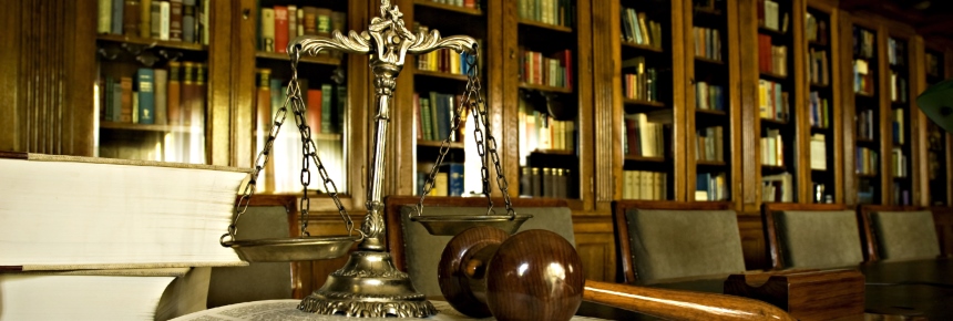 Legal Library with Scales of Justice