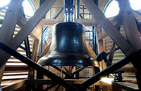 A view of the Tarrant County Courthouse Tower's 8,000-pound bell