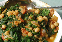 Simmered Spinach and Chickpeas (Protein, Vegetable)