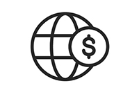 Pay Property Tax Online world with dollar sign icon