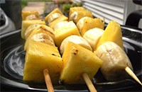 Grilled fruit skewers