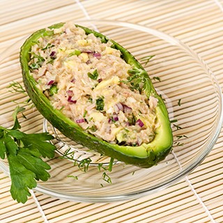 Salmon Salad Stuffed Avocado