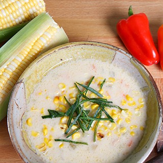 Pablano  Pepper and Corn Soup