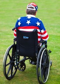 Veteran on a wheel chair